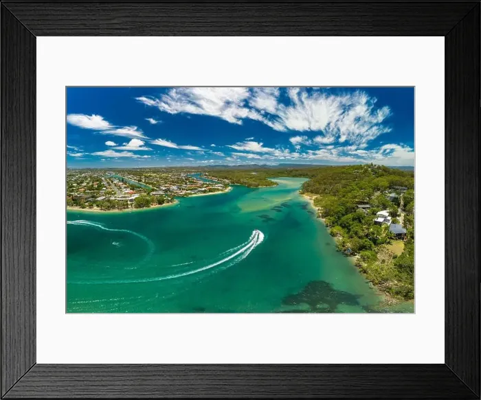 Framed Print : Aerial drone view of Tallebudgera Creek and beach on the Gold Coast, Queensland, Australia Framed Print : Aerial drone view of Tallebudgera Creek and beach on the Gold Coast, Queensland, Australia
