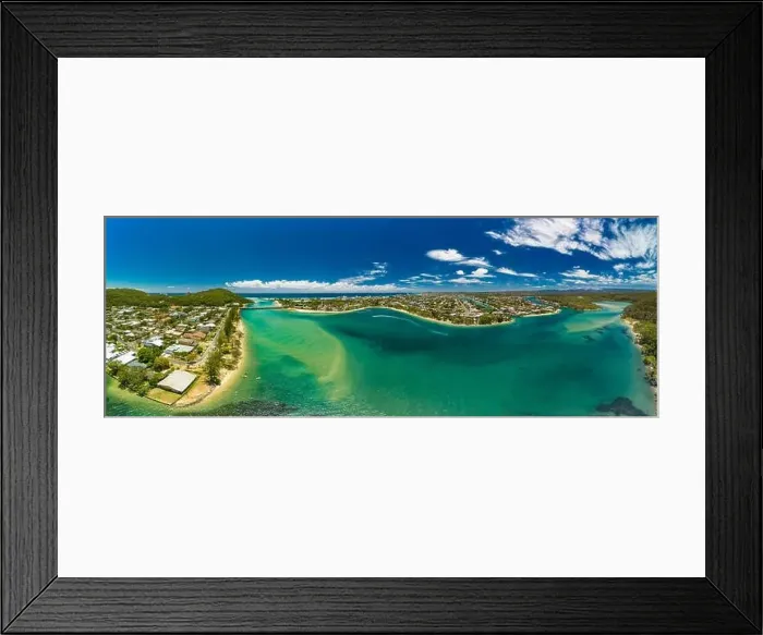 Framed Print : Aerial drone view of Tallebudgera Creek and beach on the Gold Coast, Queensland, Australia Framed Print : Aerial drone view of Tallebudgera Creek and beach on the Gold Coast, Queensland, Australia