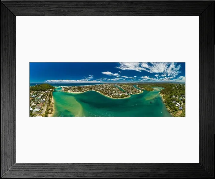 Framed Print : Aerial drone view of Tallebudgera Creek and beach on the Gold Coast, Queensland, Australia Framed Print : Aerial drone view of Tallebudgera Creek and beach on the Gold Coast, Queensland, Australia