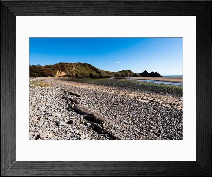 Framed Print : Three Cliffs Bay south coast beach the Gower Peninsula Swansea Wales uk Framed Print : Three Cliffs Bay south coast beach the Gower Peninsula Swansea Wales uk