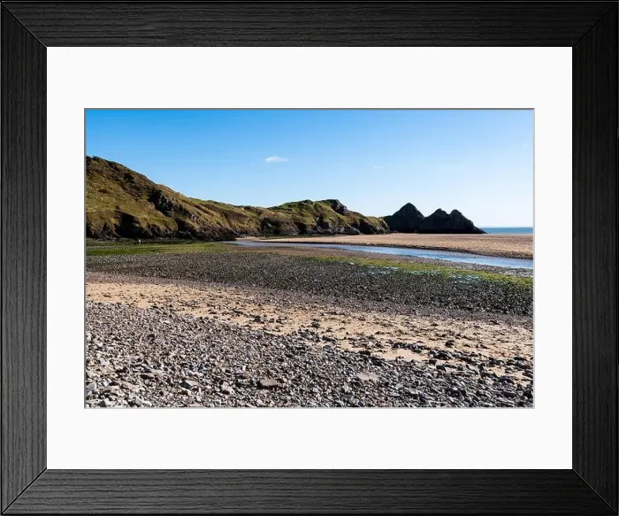 Framed Print : Three Cliffs Bay south coast beach the Gower Peninsula Swansea Wales uk Framed Print : Three Cliffs Bay south coast beach the Gower Peninsula Swansea Wales uk