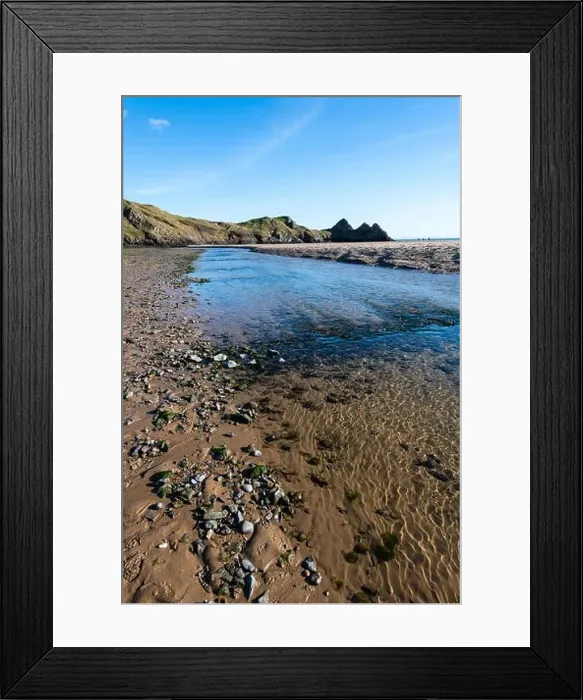 Framed Print : Three Cliffs Bay south coast beach the Gower Peninsula Swansea Wales uk Framed Print : Three Cliffs Bay south coast beach the Gower Peninsula Swansea Wales uk
