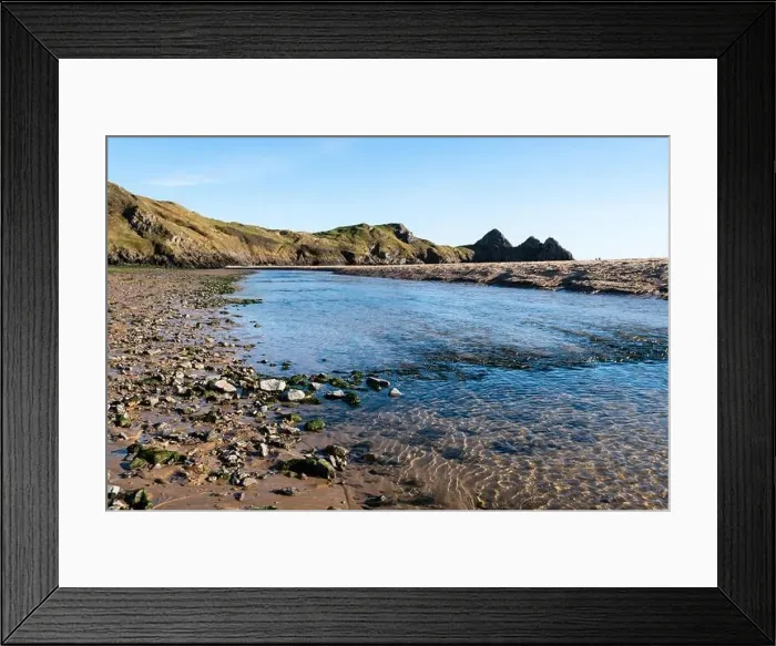 Framed Print : Three Cliffs Bay in Swansea Framed Print : Three Cliffs Bay in Swansea