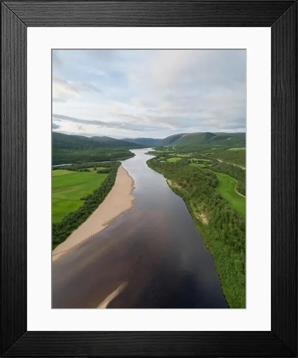Framed Print : Aerial view of Teno aka Tana river between Norway and Finland at summer Framed Print : Aerial view of Teno aka Tana river between Norway and Finland at summer