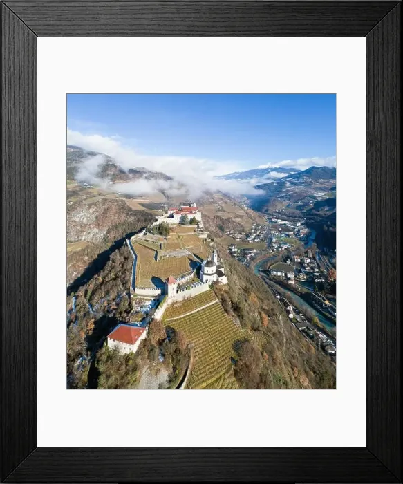Framed Print : Monastery of Sabiona and vineyards in Trentino. South Tyrol, village of Chiusa Framed Print : Monastery of Sabiona and vineyards in Trentino. South Tyrol, village of Chiusa