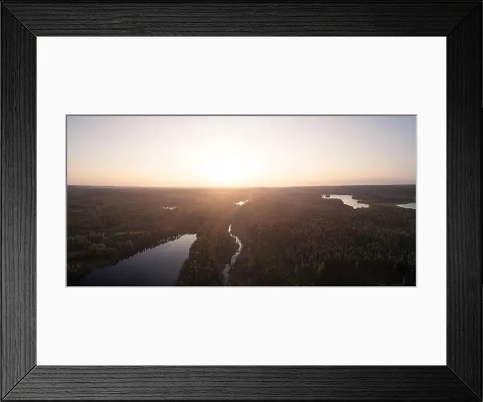 Framed Print : Aerial panorama view of boreal forest in Hiidenportti National Park, Finland Framed Print : Aerial panorama view of boreal forest in Hiidenportti National Park, Finland