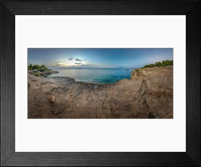 Framed Print : Panorama of a coastal area on Mallorca in the early evening Framed Print : Panorama of a coastal area on Mallorca in the early evening