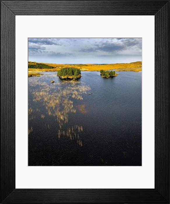 Framed Print : Aerial view of Loch Mhin Leic na Leabhar - Meenlecknalore Lough - close to Dungloe in County Donegal, Ireland Framed Print : Aerial view of Loch Mhin Leic na Leabhar - Meenlecknalore Lough - close to Dungloe in County Donegal, Ireland