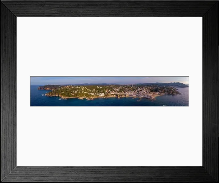 Framed Print : Drone panoramic picture over the Costa Brava coastal, small village Calella de Palafrugell of Spain