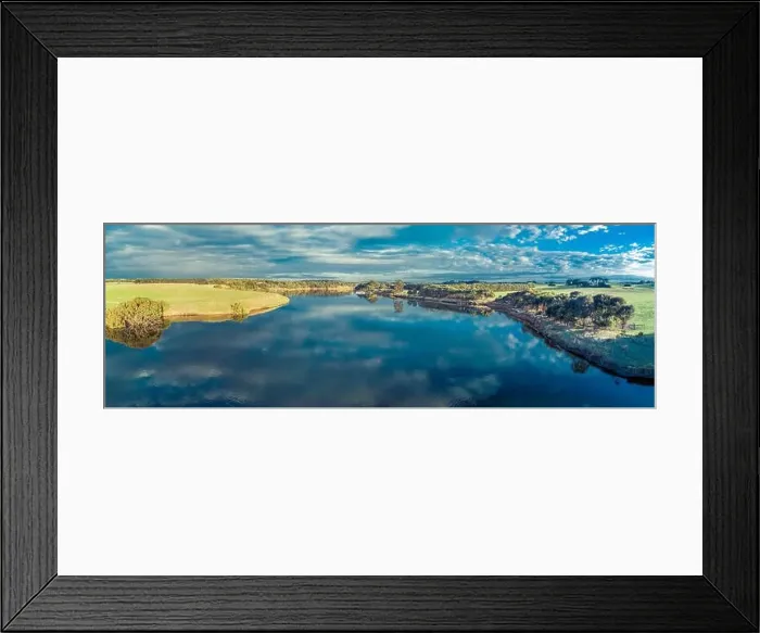 Framed Print : Aerial panorama of scenic river in Victoria, Australia Framed Print : Aerial panorama of scenic river in Victoria, Australia