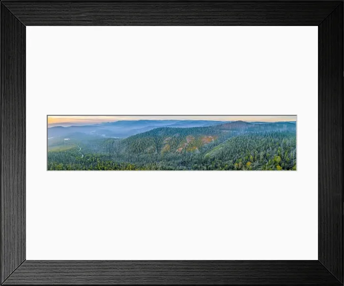 Framed Print : Wide aerial panorama of Yarra Ranges National Park at sunset in Victoria, Australia Framed Print : Wide aerial panorama of Yarra Ranges National Park at sunset in Victoria, Australia
