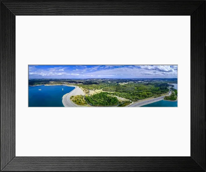 Framed Print : Aerial panorama of Cardinia Reservoir and Park in Melbourne, Australia Framed Print : Aerial panorama of Cardinia Reservoir and Park in Melbourne, Australia
