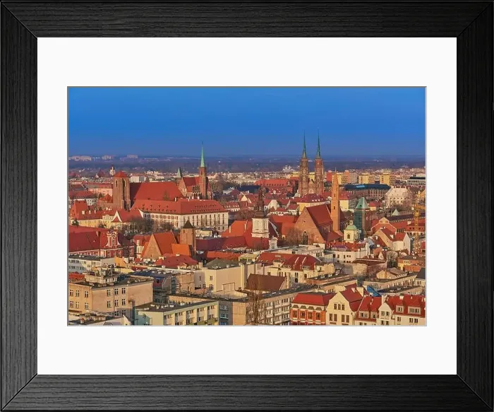 Framed Print : Aerial view on the centre of the city Wroclaw, Poland Framed Print : Aerial view on the centre of the city Wroclaw, Poland