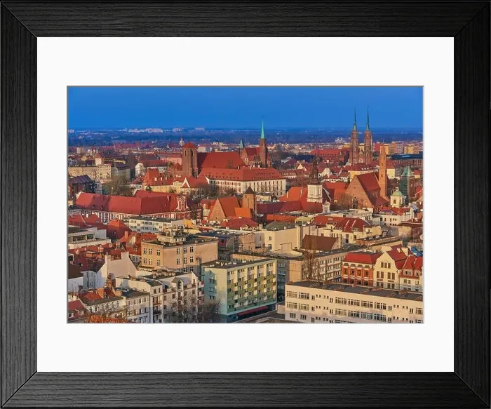Framed Print : Aerial view on the centre of the city Wroclaw, Poland