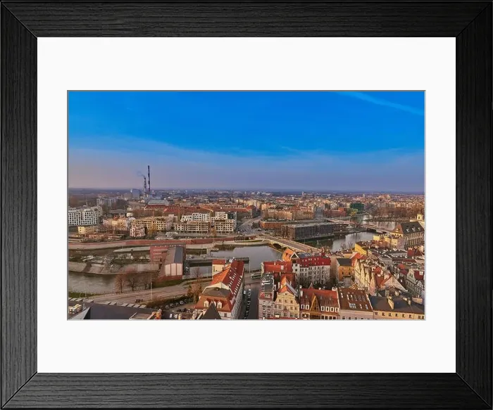 Framed Print : Aerial view on the centre of the city Wroclaw, Poland