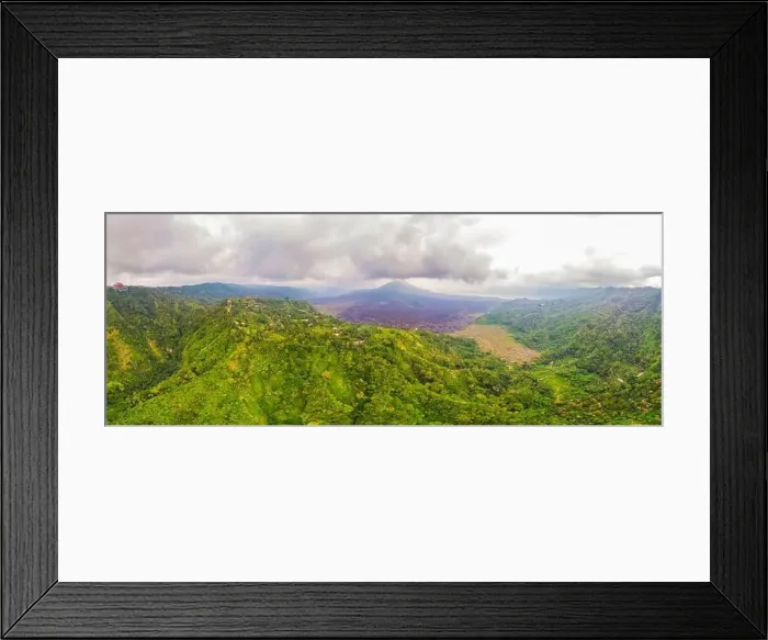 Framed Print : Beautiful Batur volcano, view from drone, panorama Framed Print : Beautiful Batur volcano, view from drone, panorama