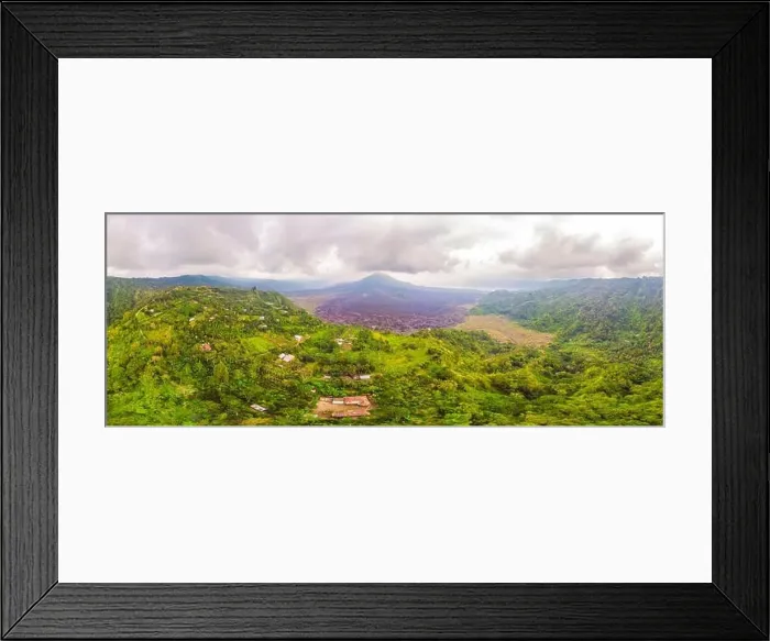 Framed Print : Beautiful Batur volcano, view from drone, panorama Framed Print : Beautiful Batur volcano, view from drone, panorama