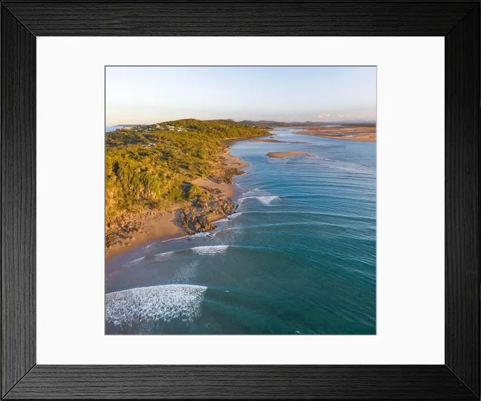 Framed Print : Tropical paradise aerial with beach and turquoise water Framed Print : Tropical paradise aerial with beach and turquoise water