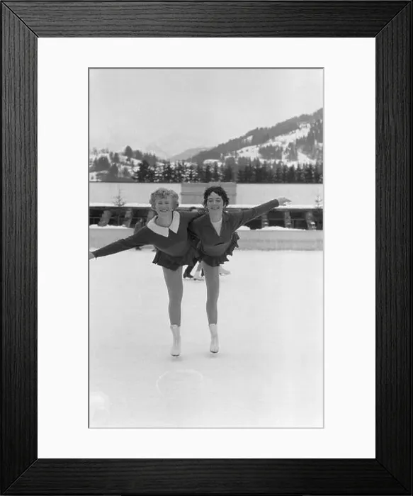 Framed Print : Joan Haanappel (right) and Sjoukje Dijkstra in Garmisch Date: February 5 Framed Print : Joan Haanappel (right) and Sjoukje Dijkstra in Garmisch Date: February 5