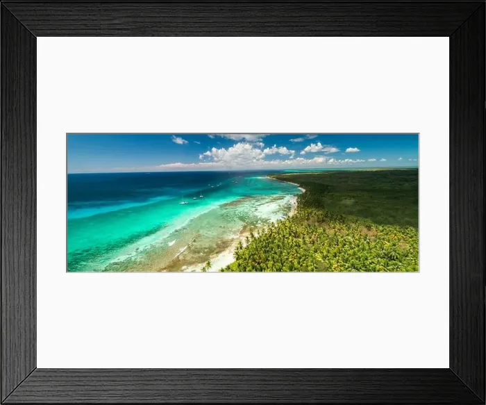 Framed Print : Aerial view of tropical beach. Saona island, Dominican republic Framed Print : Aerial view of tropical beach. Saona island, Dominican republic