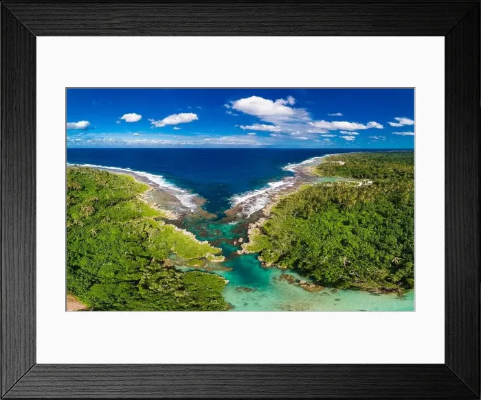 Framed Print : Drone view of The Blue Lagoon, Port Vila, Efate, Vanuatu - famous tourist destination Framed Print : Drone view of The Blue Lagoon, Port Vila, Efate, Vanuatu - famous tourist destination