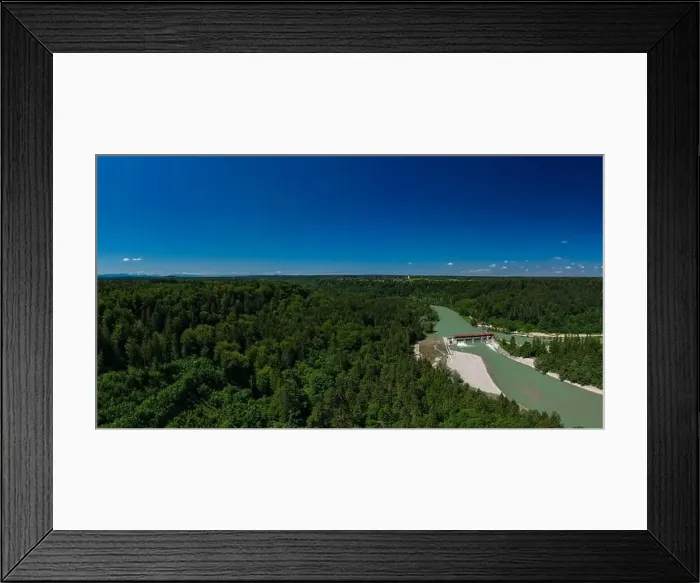 Framed Print : river flowing in the forest. Aerial view Framed Print : river flowing in the forest. Aerial view
