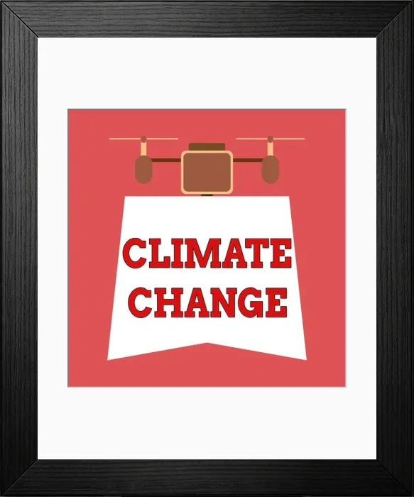 Framed Print : Writing note showing Climate Change Framed Print : Writing note showing Climate Change