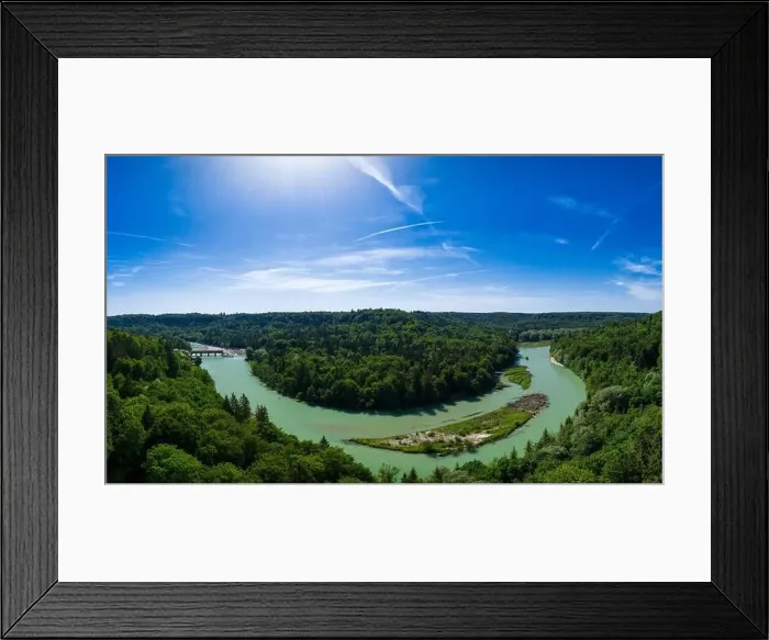 Framed Print : A river with a little idyllic island as a panorama Framed Print : A river with a little idyllic island as a panorama