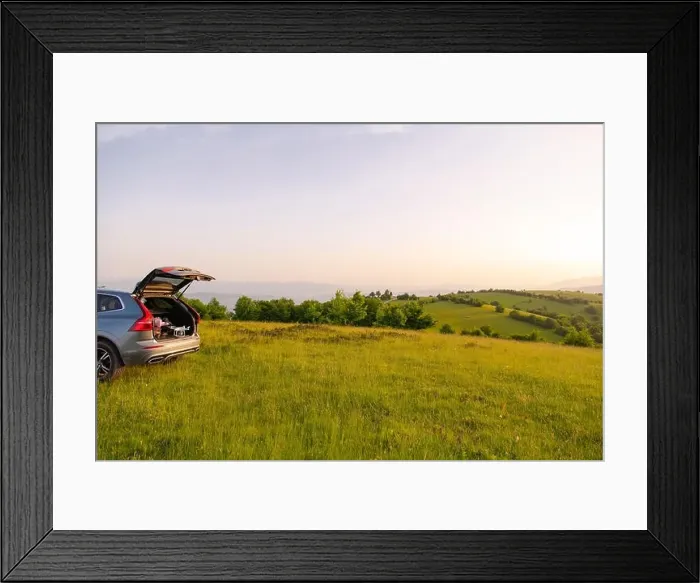 Framed Print : drone ready for fly in suv trunk landscape nature mountains sunset Framed Print : drone ready for fly in suv trunk landscape nature mountains sunset