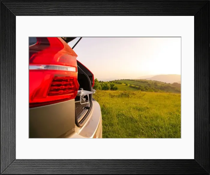 Framed Print : drone ready for fly in suv trunk landscape nature mountains sunset Framed Print : drone ready for fly in suv trunk landscape nature mountains sunset