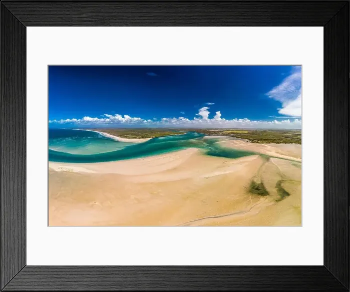 Framed Print : Drone aerial view of Elliott Heads Beach and River, Queensland, Australia Framed Print : Drone aerial view of Elliott Heads Beach and River, Queensland, Australia