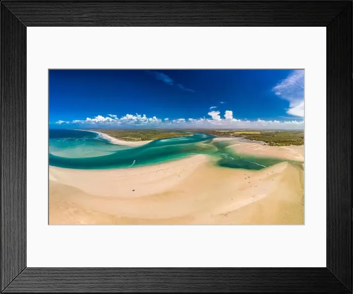Framed Print : Drone aerial view of Elliott Heads Beach and River, Queensland, Australia Framed Print : Drone aerial view of Elliott Heads Beach and River, Queensland, Australia