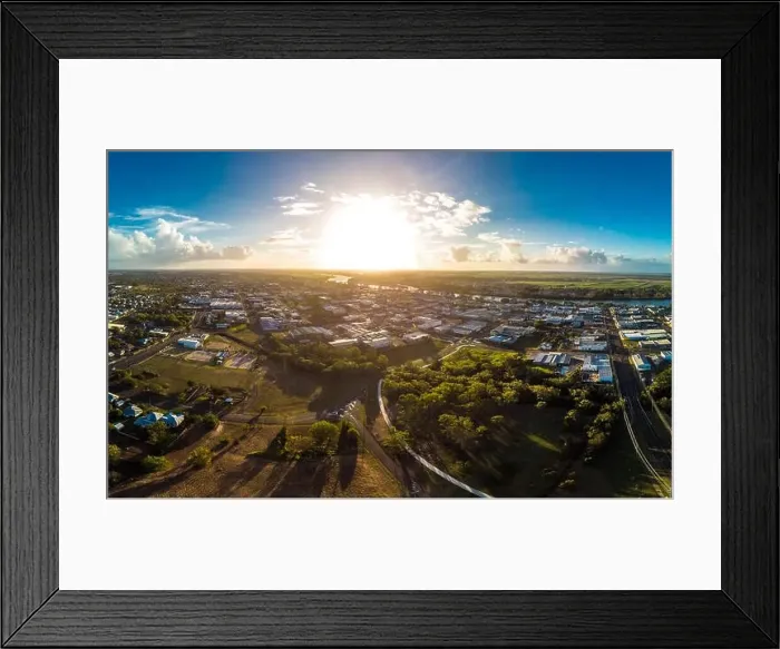 Framed Print : Aerial drone view of central area of Bundaberg, Queensland, Australia Framed Print : Aerial drone view of central area of Bundaberg, Queensland, Australia