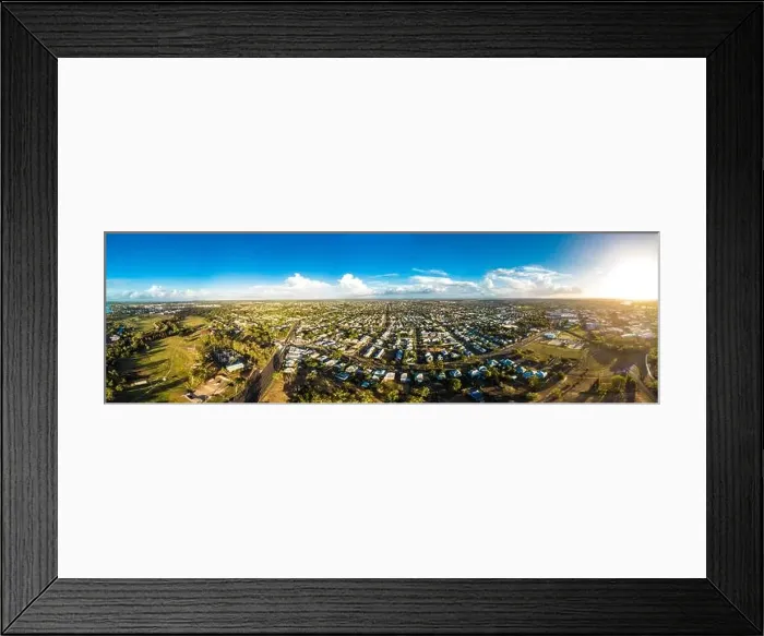 Framed Print : Aerial drone view of central area of Bundaberg, Queensland, Australia Framed Print : Aerial drone view of central area of Bundaberg, Queensland, Australia
