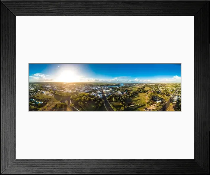 Framed Print : Aerial drone view of central area of Bundaberg, Queensland, Australia Framed Print : Aerial drone view of central area of Bundaberg, Queensland, Australia