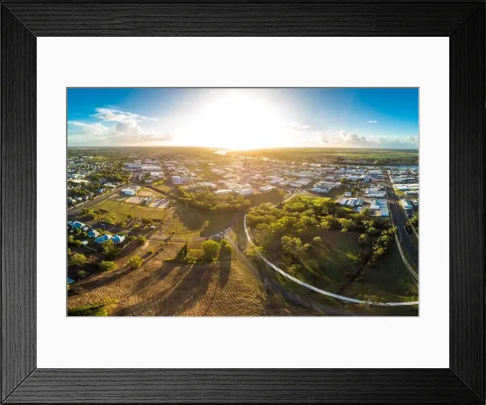 Framed Print : Aerial drone view of central area of Bundaberg, Queensland, Australia Framed Print : Aerial drone view of central area of Bundaberg, Queensland, Australia