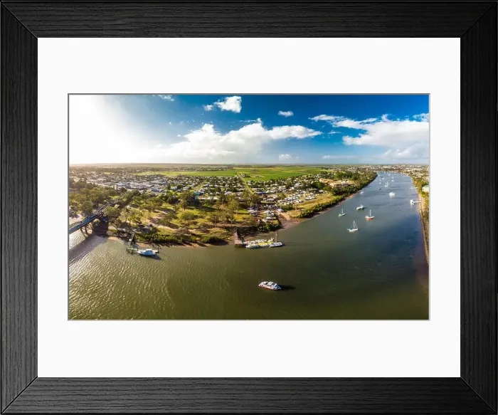 Framed Print : Aerial drone view of central area of Bundaberg, Queensland, Australia Framed Print : Aerial drone view of central area of Bundaberg, Queensland, Australia