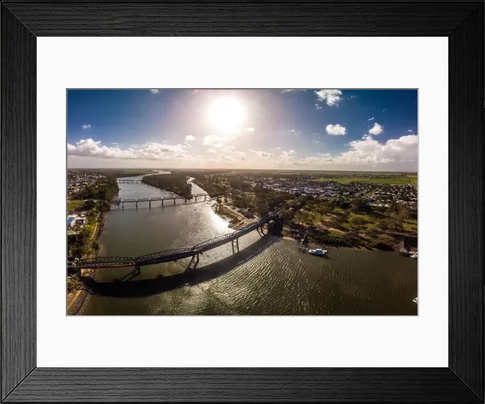 Framed Print : Aerial drone view of central area of Bundaberg, Queensland, Australia Framed Print : Aerial drone view of central area of Bundaberg, Queensland, Australia