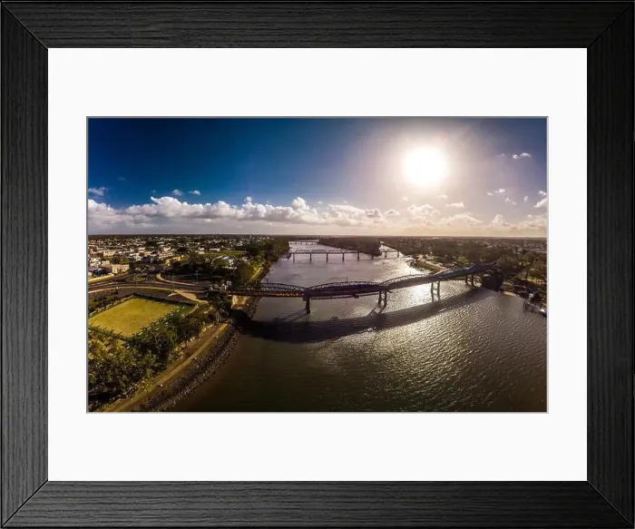 Framed Print : Aerial drone view of central area of Bundaberg, Queensland, Australia Framed Print : Aerial drone view of central area of Bundaberg, Queensland, Australia