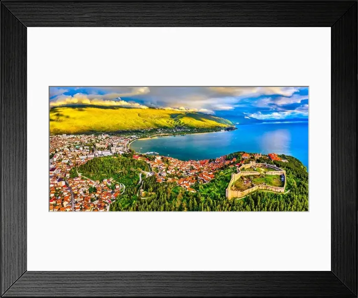 Framed Print : Samuels Fortress at Ohrid in North Macedonia Framed Print : Samuels Fortress at Ohrid in North Macedonia
