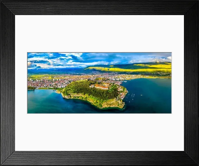 Framed Print : Samuels Fortress and Plaosnik at Ohrid in North Macedonia Framed Print : Samuels Fortress and Plaosnik at Ohrid in North Macedonia