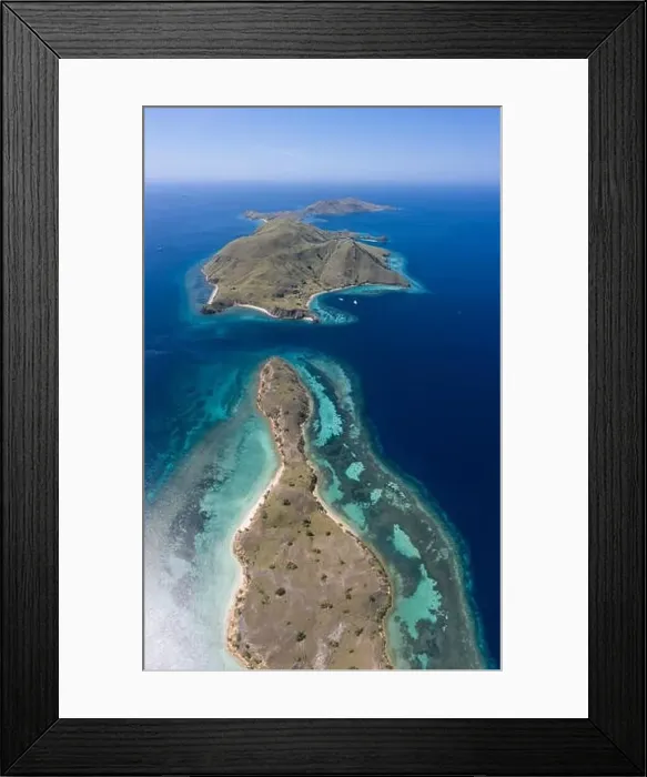 Framed Print : Seen from a bird's eye view, the tropical islands within Komodo National Park Framed Print : Seen from a bird's eye view, the tropical islands within Komodo National Park