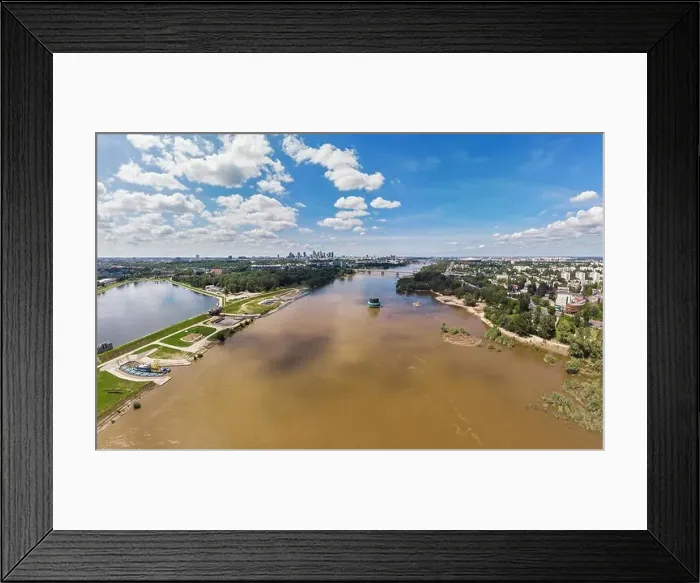 Framed Print : Aerial panorama of Warsaw, capital of Poland