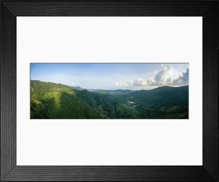 Framed Print : Aerial view of jungle mountains at Ko Samui island, Thailand Framed Print : Aerial view of jungle mountains at Ko Samui island, Thailand