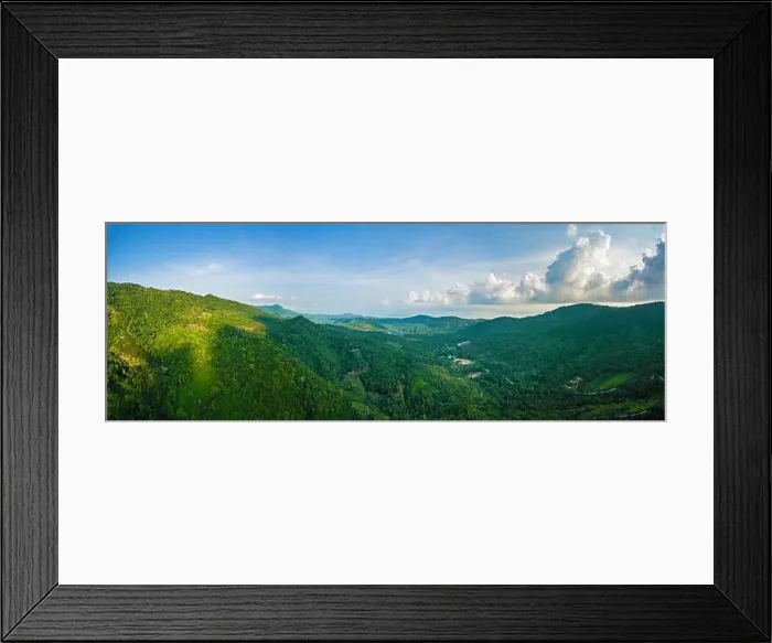 Framed Print : Aerial view of jungle mountains at Ko Samui island, Thailand Framed Print : Aerial view of jungle mountains at Ko Samui island, Thailand