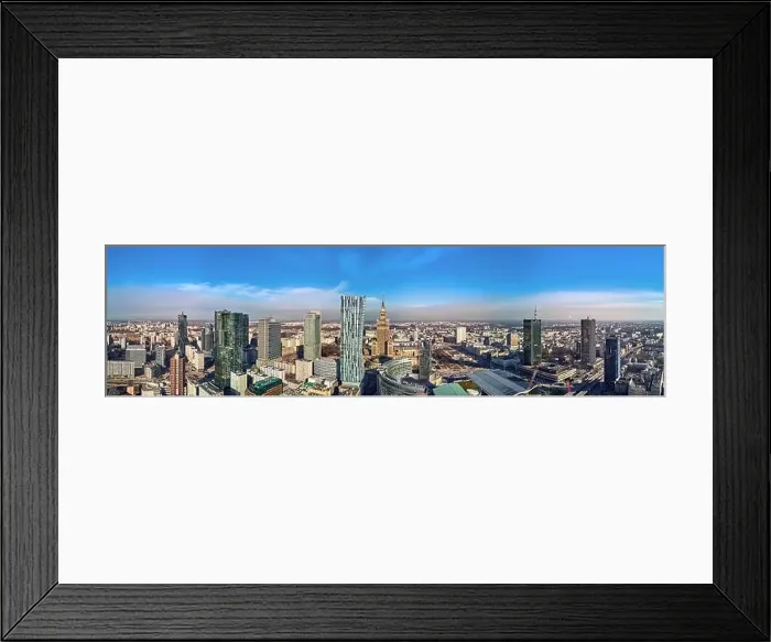 Framed Print : WARSAW, POLAND - FEBRUARY 23, 2019: Beautiful panoramic aerial drone view to the center of Warsaw City and Zlota 44 Framed Print : WARSAW, POLAND - FEBRUARY 23, 2019: Beautiful panoramic aerial drone view to the center of Warsaw City and Zlota 44
