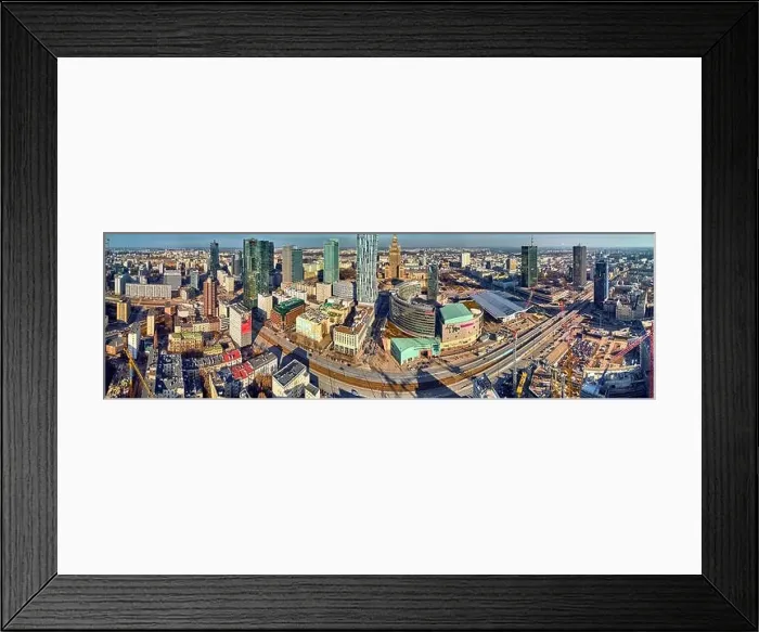 Framed Print : WARSAW, POLAND - FEBRUARY 23, 2019: Beautiful panoramic aerial drone view to the center of Warsaw City and Zlota 44 Framed Print : WARSAW, POLAND - FEBRUARY 23, 2019: Beautiful panoramic aerial drone view to the center of Warsaw City and Zlota 44