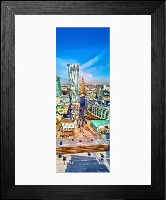 Framed Print : WARSAW, POLAND - FEBRUARY 23, 2019: Beautiful panoramic aerial drone view to the center of Warsaw City and Zlota 44 Framed Print : WARSAW, POLAND - FEBRUARY 23, 2019: Beautiful panoramic aerial drone view to the center of Warsaw City and Zlota 44
