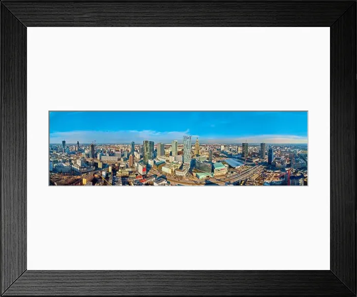 Framed Print : WARSAW, POLAND - FEBRUARY 23, 2019: Beautiful panoramic aerial drone view to the center of Warsaw City and Zlota 44 Framed Print : WARSAW, POLAND - FEBRUARY 23, 2019: Beautiful panoramic aerial drone view to the center of Warsaw City and Zlota 44