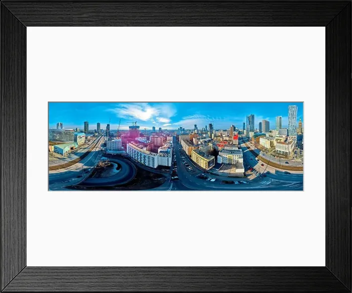 Framed Print : WARSAW, POLAND - FEBRUARY 23, 2019: Beautiful panoramic aerial drone view to the center of Warsaw City and Zlota 44 Framed Print : WARSAW, POLAND - FEBRUARY 23, 2019: Beautiful panoramic aerial drone view to the center of Warsaw City and Zlota 44